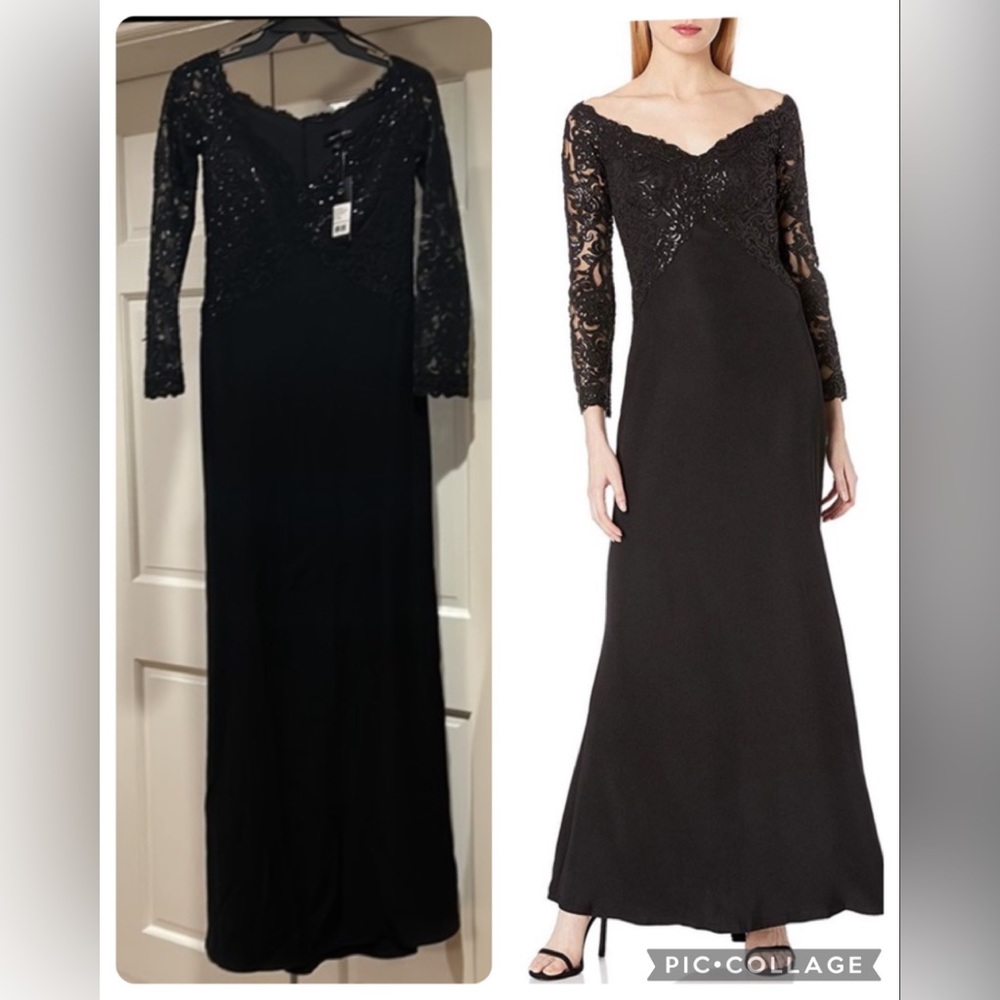 Tadashi Shoji Allyson Evening Gown in Black   Size 2
